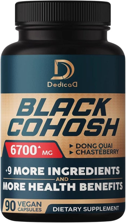 Black Cohosh Supplement 6700mg 3 Months 12 Potent 90 Vegan