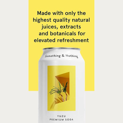 Something & Nothing Flavoured Sparkling Water - Lightly Carbonated, Full Flavoured with Added Grape & Lemon Juice | Vegan & Low Calorie Soda | 350ml Cans, Pack of 12 (Yuzu)