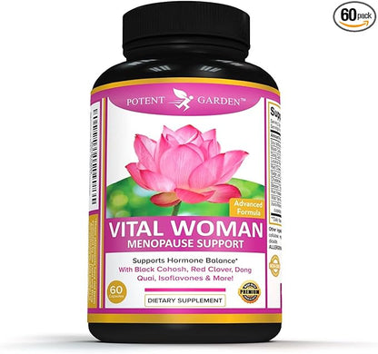 Menopause Relief Supplement with Black Cohosh, 60 Capsules, 30 Servings