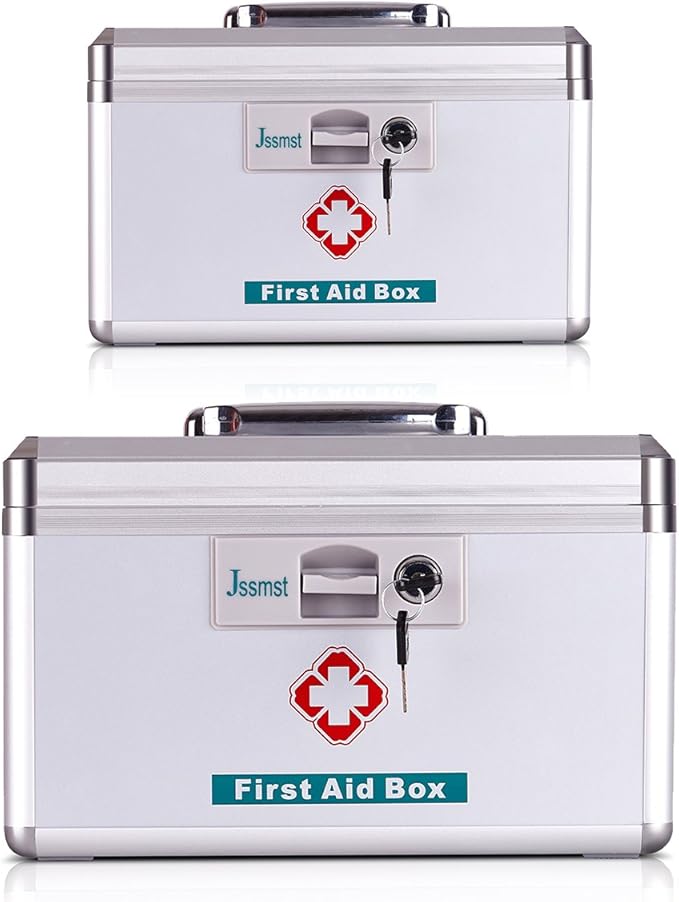 Jssmst Locking Medicine Box 11.4 x 8.1 x7.4 x7.4 Inches, New(MC14020)