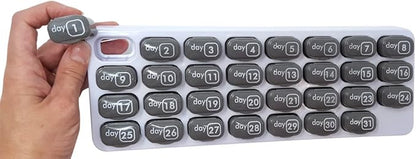 Monthly Pill Organizer 2 Times A Day AM/PM 31 Day Pill Box, Small Removable Travel Daily Pod Cases with Bonus Medical Alert Card