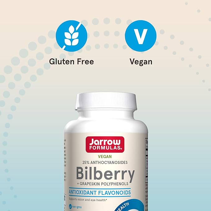 Jarrow Formulas Bilberry + Grapeskin Polyphenols, 60 Veggie 30 Day
