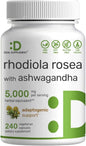 DEAL SUPPLEMENT Rhodiola Rosea with Ashwagandha 5,000mg Per 240 Veggie 10:1 Root