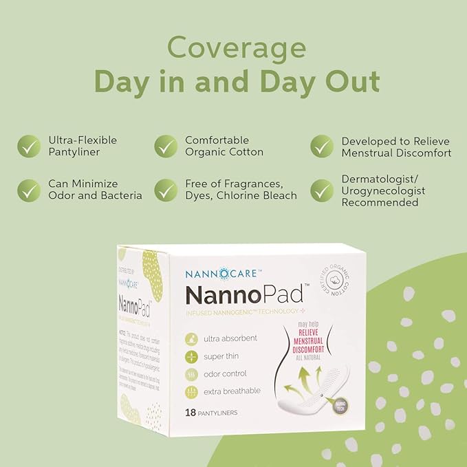 Pantyliners - Made with Organic Cotton (18 Count 1)) Nannocare