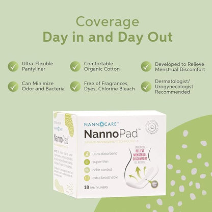 Pantyliners - Made with Organic Cotton (18 Count 1)) Nannocare
