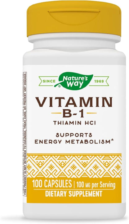 Nature's Way Vitamin B-1 100 mg 100 Capsules
