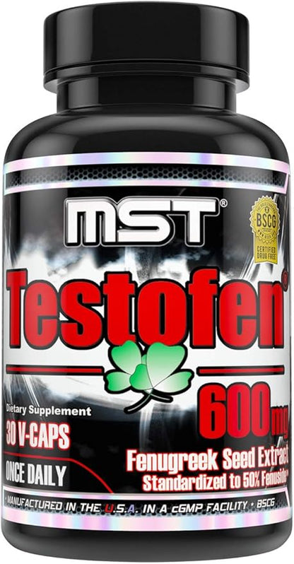 MST Testofen, Fenugreek Seed Extract, Standardized to 50% Fenuside™, 600mg, 30 Count, BSCG Certified Drug Free