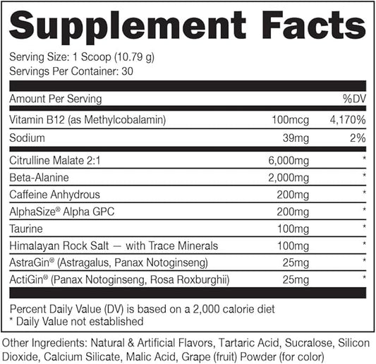 Bucked Up Pre Workout 6 Grams 2 Grams 3 Other