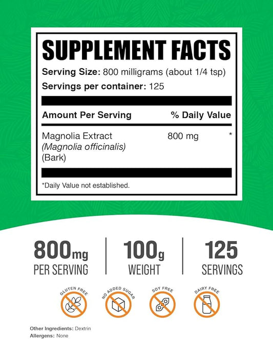BulkSupplements.com Magnolia Bark Extract Powder 800mg per 100g (3.5 (3.5 oz) 1)