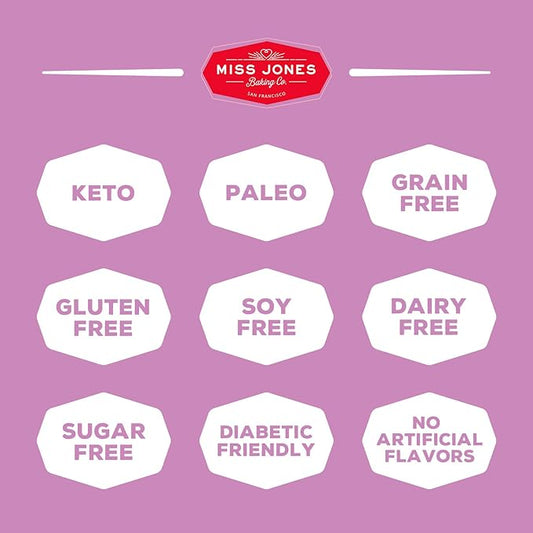 Miss Jones Baking Brownie Mix - Almond Flour, Gluten Free, Low Carb, No Sugar Added, Naturally Sweetened Desserts & Treats - Keto, Diabetic, Atkins, WW, Paleo Friendly (Pack of 2)