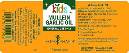 Herb Pharm Kids Mullein Garlic Oil 1 Fl 30 Count