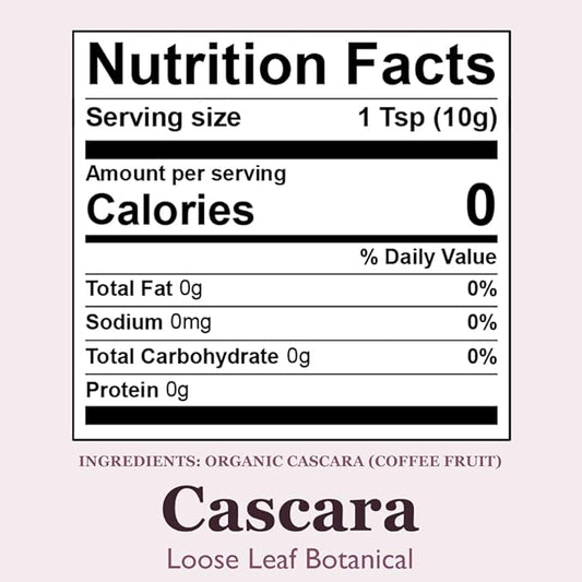 Organic Positively Botanicals Company, Cascara, Loose 16 Ounce
