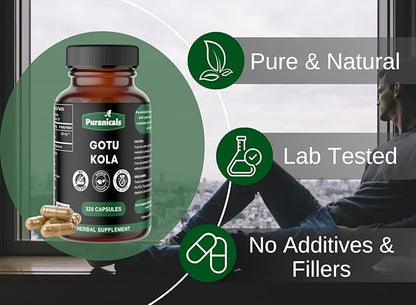 Gotu Kola Premium 320 Capsules Non 600 mg 100% Pure