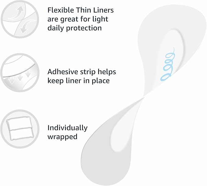 Amazon Basics Flexible Thin Pantiliner, Regular 300 Count (3 Packs 100) (Previously