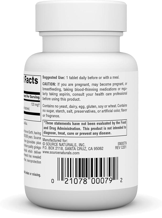 Source Naturals Ginkgo-24 120 mg 60 Tablets