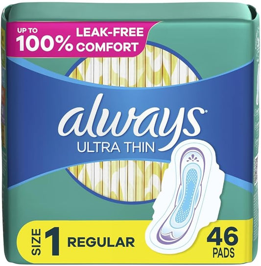 Always Ultra Thin, Feminine Pads 1 Regular 46 Count