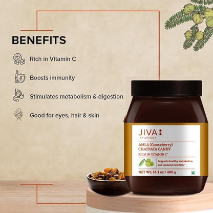 Jiva Ayurveda Chatpata Amla Candy Natural 400g(Pack of 1)