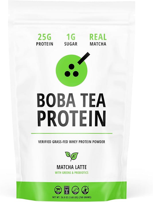Boba Tea Protein Matcha Latte 25g Grass-Fed 19 Servings