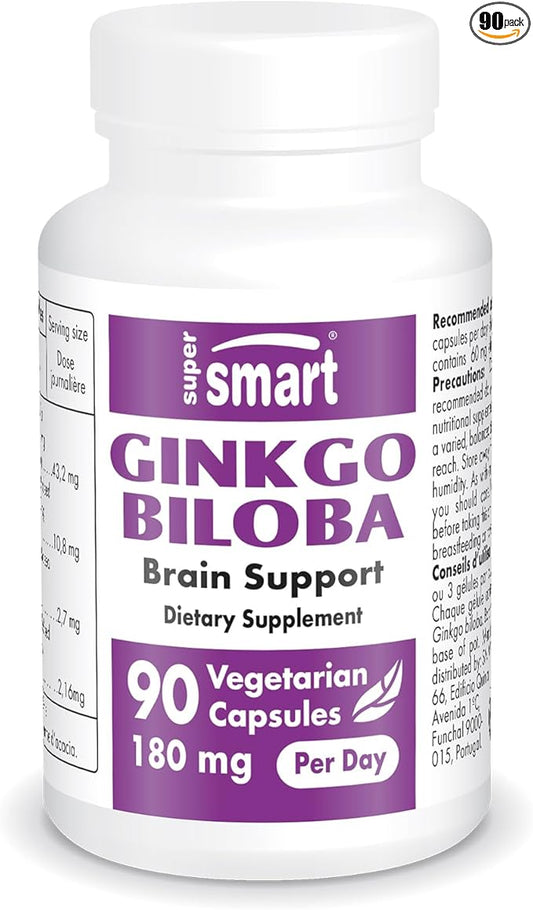 Supersmart - Ginkgo Biloba 180 mg 24% Ginkgo 90 Vegetarian