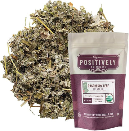 Organic Positively Botanicals Company, Raspberry Leaf, 4 Ounce
