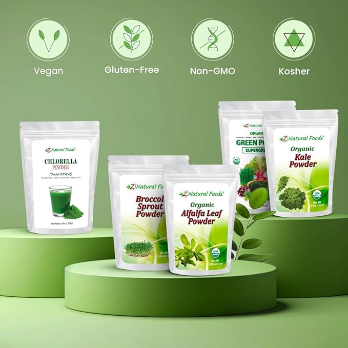 Z Natural Foods Organic Broccoli Powder, Nutrient Dense, Superfood Powder Supplement For Smoothies, Shakes, Soup, Sauces, Coffee, Pasta, More - Raw, Vegan, Gluten Free, Non GMO, Kosher, 1 lb
