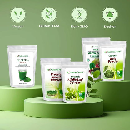 Z Natural Foods Organic Broccoli Powder, Nutrient Dense, Superfood Powder Supplement for Smoothies, Shakes, Soup, Sauces, Coffee, Pasta, More - Raw, Vegan, Gluten Free, Non GMO, Kosher, 5 lbs