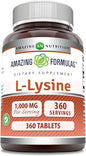 Amazing Formulas L-Lysine 1000 Mg 360 Tablets