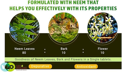Neem Triple Complex (80:10:10) - 300 Tablets, 150 Serving, 1000 Mg 2)