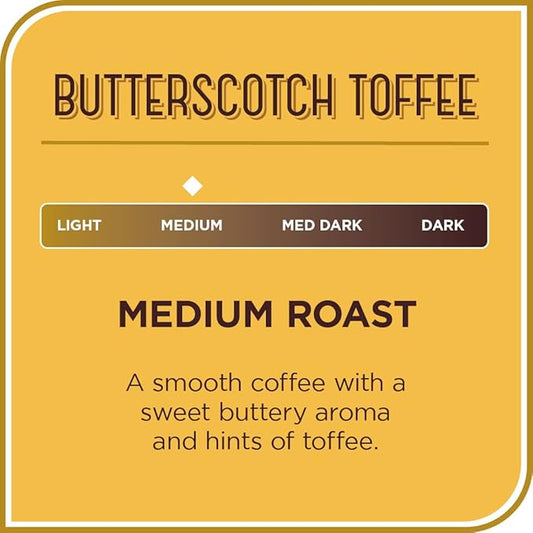 Don Francisco's Butterscotch Toffee Ground Flavored Coffee: Rich 100% Arabica Beans with Sweet Buttery Aroma - Family-Crafted for Delightful Mornings (3 x 12 oz Cans)