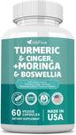 Turmeric Curcumin 30000mg Moringa 50000mg Boswellia 3000mg Cinger 3000mg Cinnamon Saffron Joint Support Supplement for Women and Men with Quercetin Holy Basil Garlic Nettle, 60 Capsules