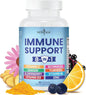 NEW AGE 8 in 1 Immune Support Booster Supplement with Echinacea, Vitamin C and Zinc 50mg, Vitamin D 5000 IU, Turmeric Curcumin & Ginger, B6, Elderberry 60 Count (Pack of 1)