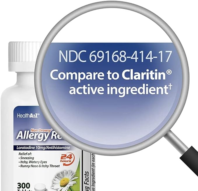 HealthA2Z® Allergy Relief 10mg | 24-Hours Allergy (300 Tablets)