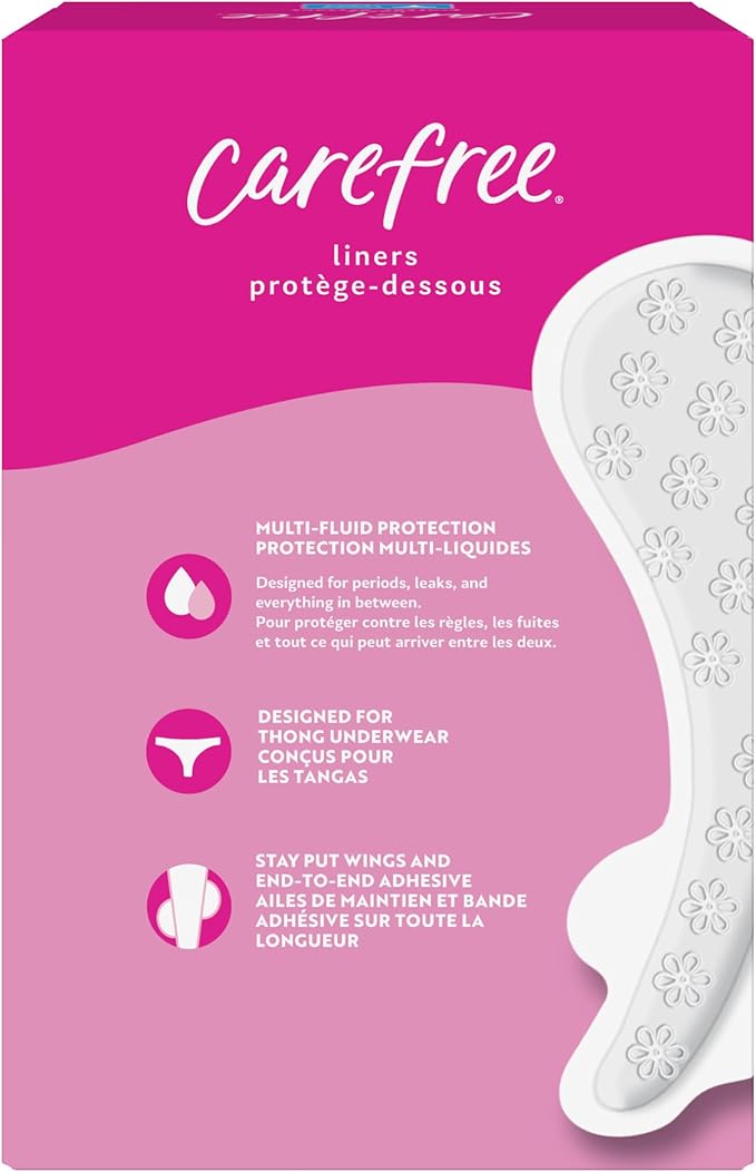 Carefree Panty Liners for Women, Thong 49ct | 49ct (Packaging