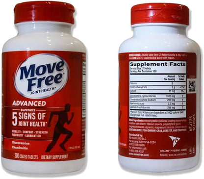 Move Free Advanced Glucosamine Chondroitin + 200 Tablets (100 Servings)*