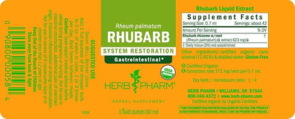Herb Pharm Certified Organic Rhubarb Liquid 1 Fl 2)
