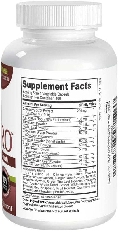 Kidney-Pro (3-Month Supply) with 21 Kidney 1 Formula 180 Veggie