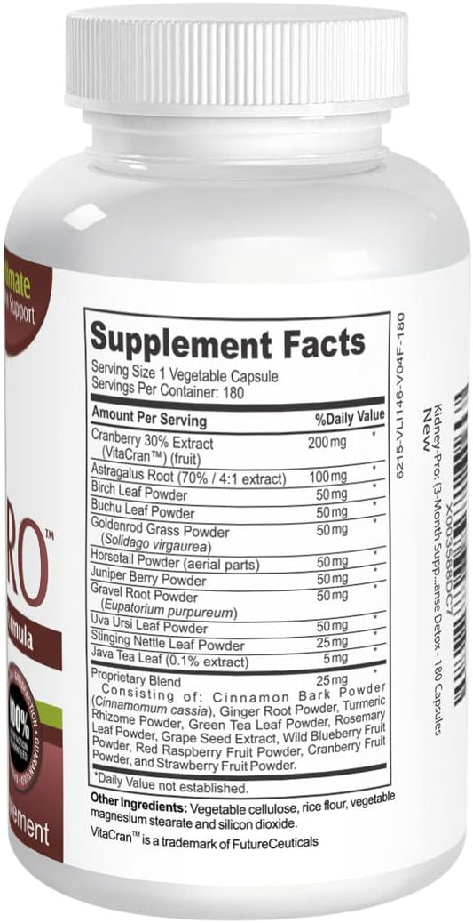 Kidney-Pro (3-Month Supply) with 21 Kidney 1 Formula 180 Veggie