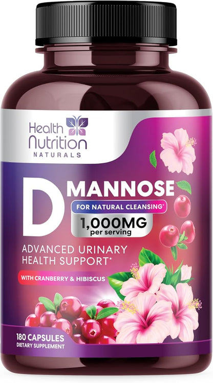 D-Mannose & Cranberry Extract 1350mg Advanced 180 Capsules