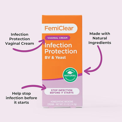 FemiClear BV & Yeast Infection Cream - Natural Homeopathic Feminine Care & Protection