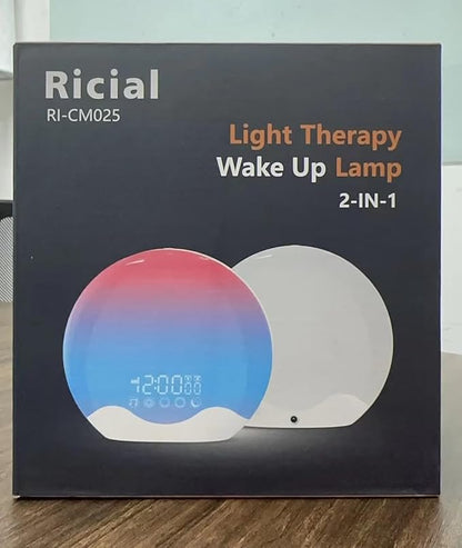 Light Therapy Lamp, Sunlight Alarm Clock 10,000 Lux 20 Brightness 4 Color Snooze,11 Atmosphere