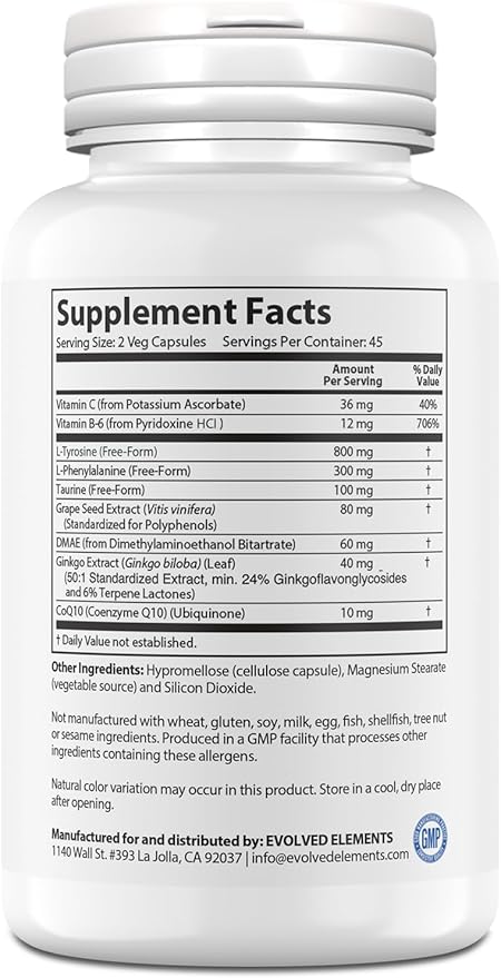 Caffeine-Free Focus Supplement 90 Capsules