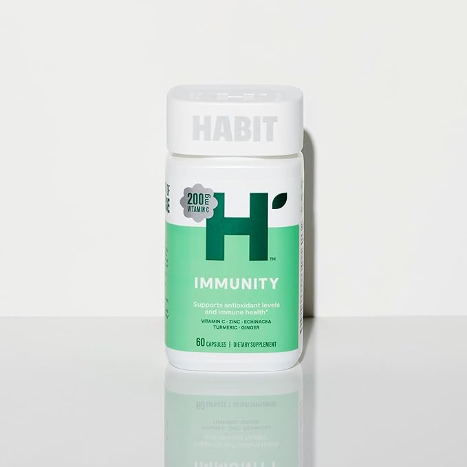 Habit Immunity Supplement (60 Capsules) - New Look, Echinacea, Elderberry, Turmeric, Zinc Blend to Support Immune Health and Antioxidant Levels, Vegan, Non-GMO (1 Pack)