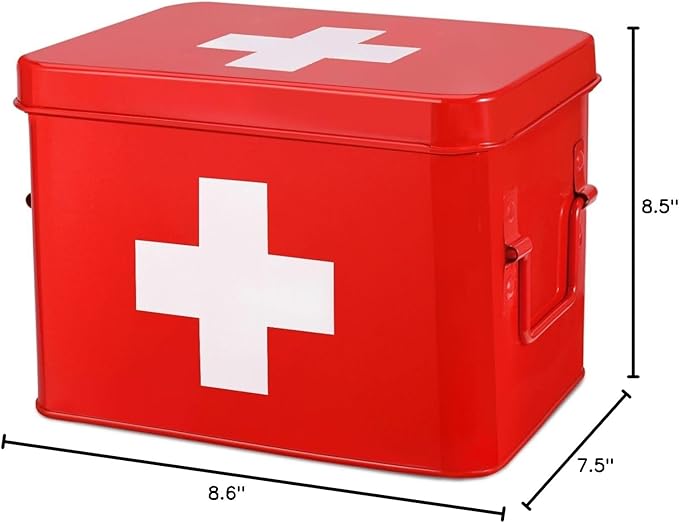 Flexzion First Aid Box Organizer, Empty 8.5 Inch