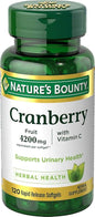 Cranberry Pills & Vitamin C by Nature’s Bounty. Herbal Health Supplement provides immune support & promotes urinary health. 4200mg, 120 Softgels, 3 pack