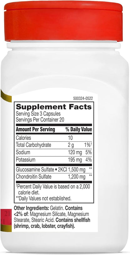 21st Century Glucosamine Chondroitin 500/400mg 60 Count