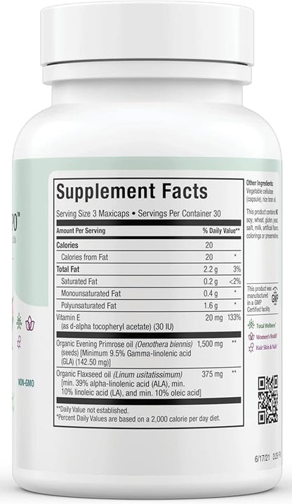 Organic Evening Primrose Oil Capsules 1500mg 90 Count