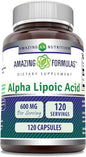 Amazing Formulas Alpha Lipoic Acid Supplement 600 Mg 120 Capsules
