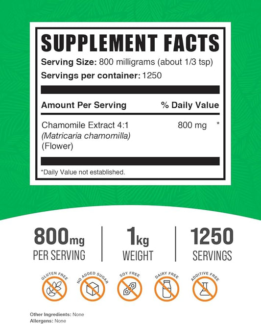 BulkSupplements.com Chamomile Extract Powder 800mg per 1kg (2.2 (2.2 lbs) 1)