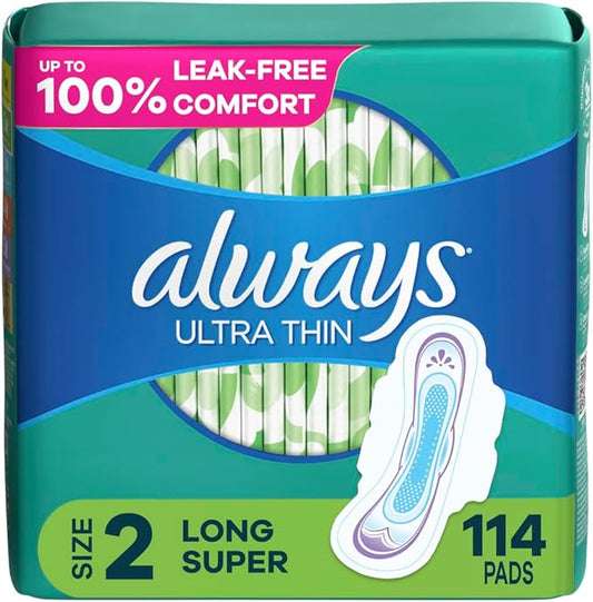 Always Ultra Thin Daytime Pads 2, Long 114 Count