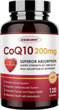 CoQ10-200mg-Softgels with PQQ, BioPerine & Omega-3, 120 Servings Q10(Ubiquinone) Supplement